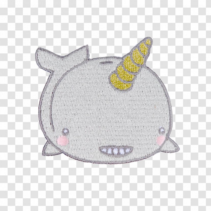 Embroidered Patch Lapel Pin Narwhal Animal Earring - Ecommerce Transparent PNG