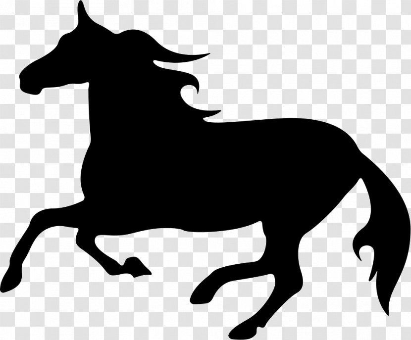 Horse Silhouette Equestrian Drawing Clip Art - Mustang Transparent PNG