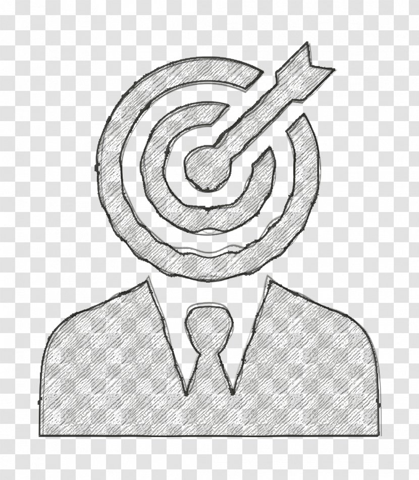Business Seo Elements Icon Target People - Coloring Book - Blackandwhite Transparent PNG
