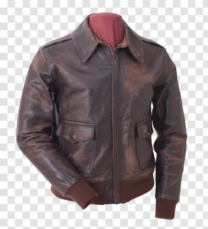 Leather Jacket A-2 Flight - Coat Transparent PNG
