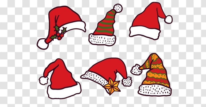 Santa Claus Christmas Hat Bonnet Gratis - Crochet - Hand-painted Transparent PNG