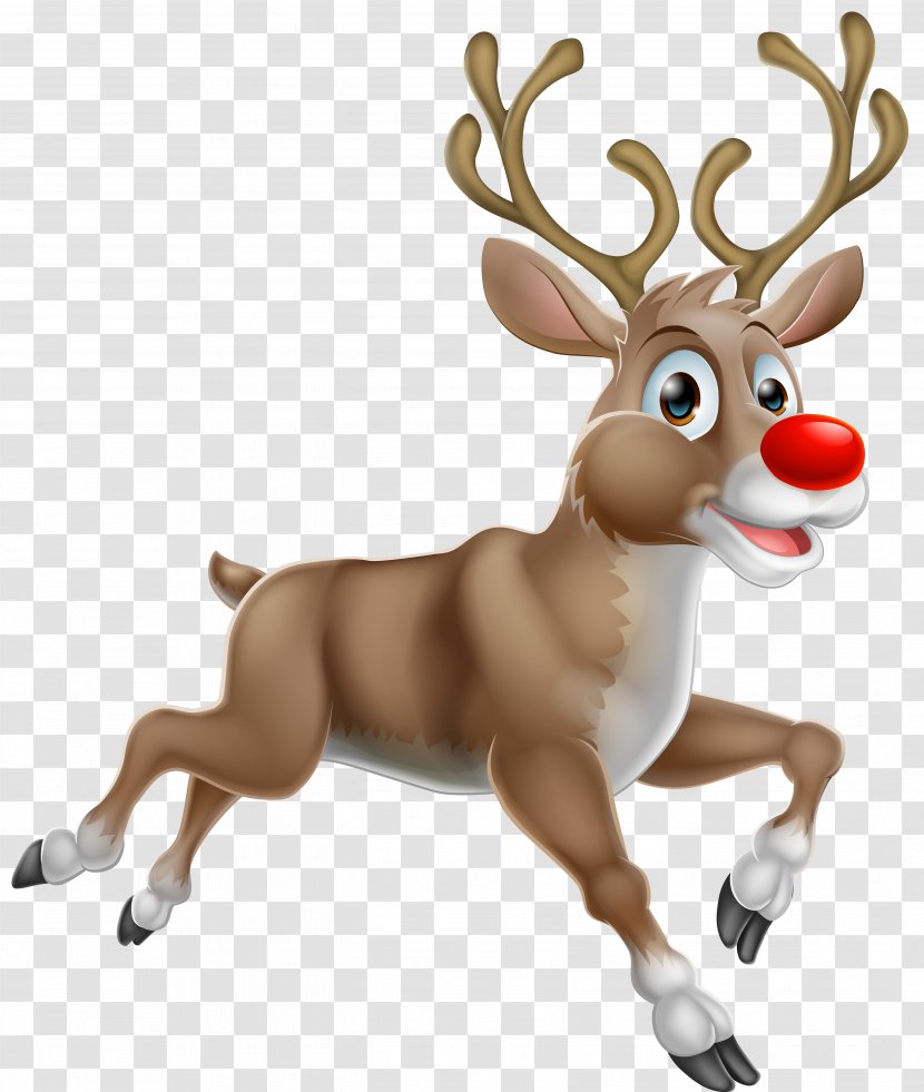 Rudolph Reindeer Santa Claus Christmas - Cliparts Transparent PNG