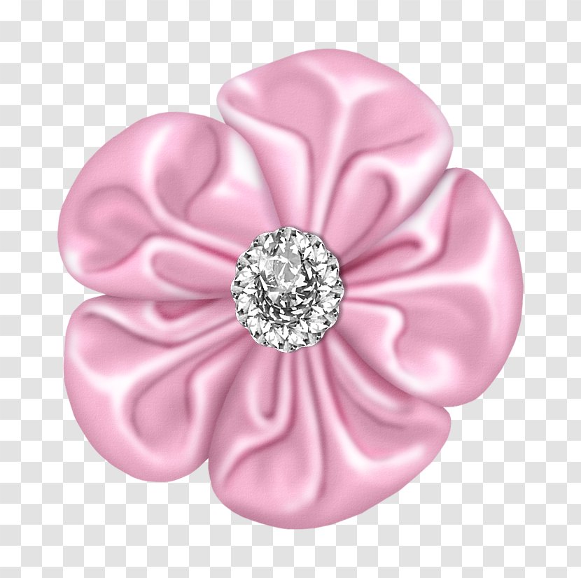 Pink Flower Clip Art - Rose - Light Bow With Diamond Transparent PNG