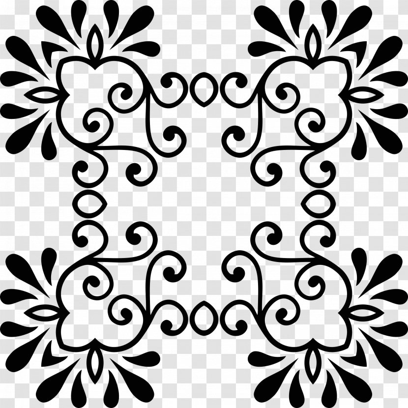 Black And White Visual Arts Clip Art - Symmetry - Vintage Ornaments Transparent PNG