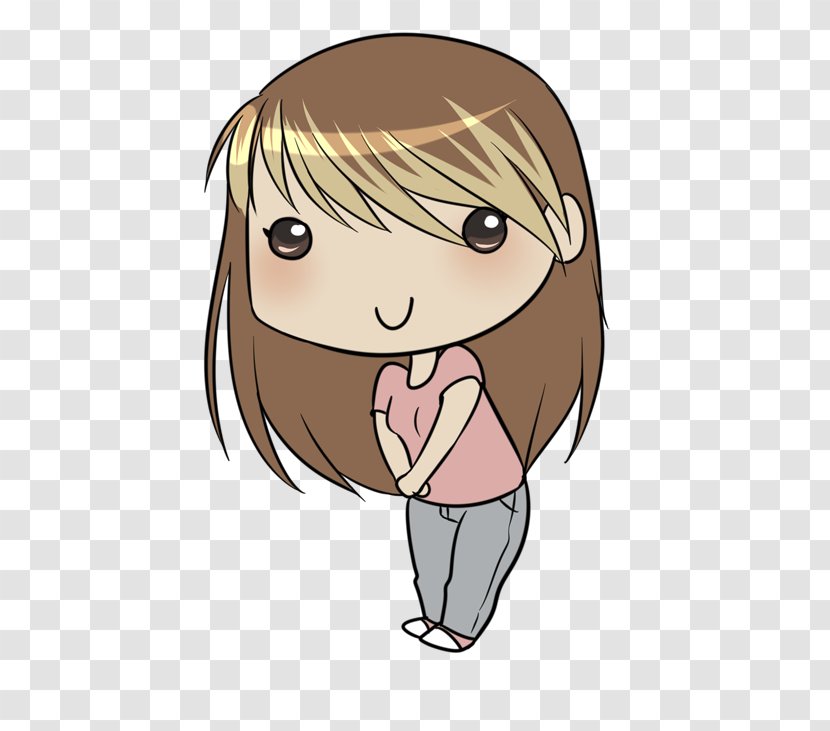 Eye Cheek Brown Hair Long - Watercolor Transparent PNG