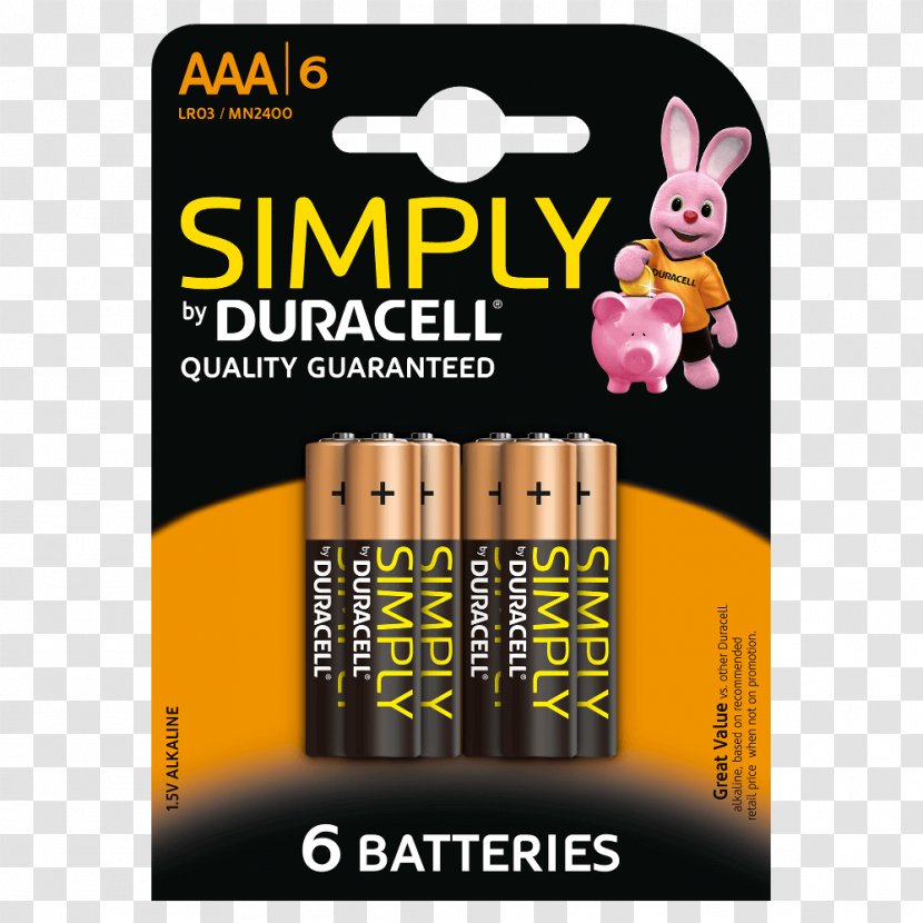 Duracell AAA Battery Alkaline Pack - Brand - Aaa Transparent PNG