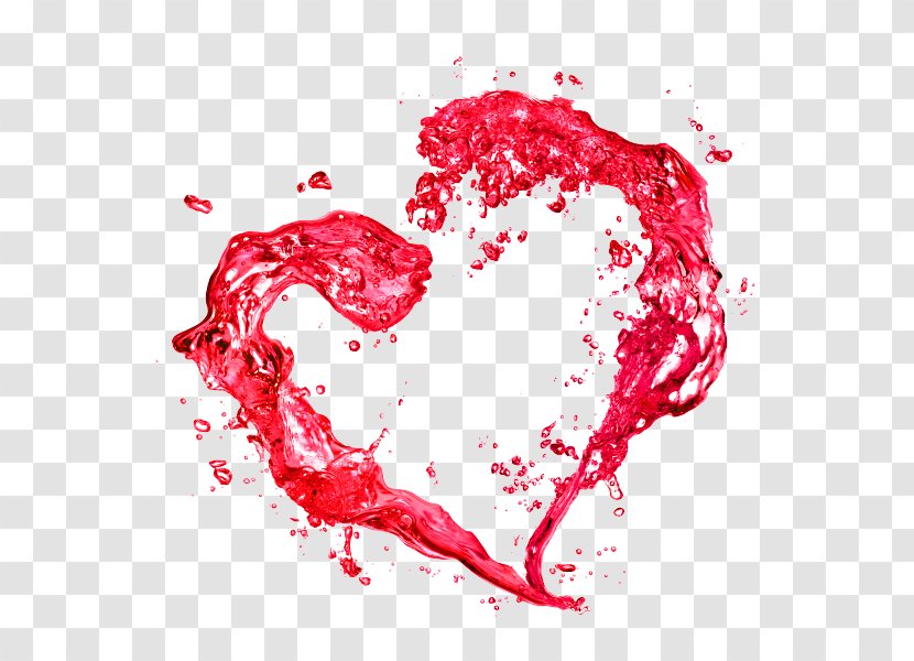 Red Heart-shaped Water - Silhouette - Frame Transparent PNG