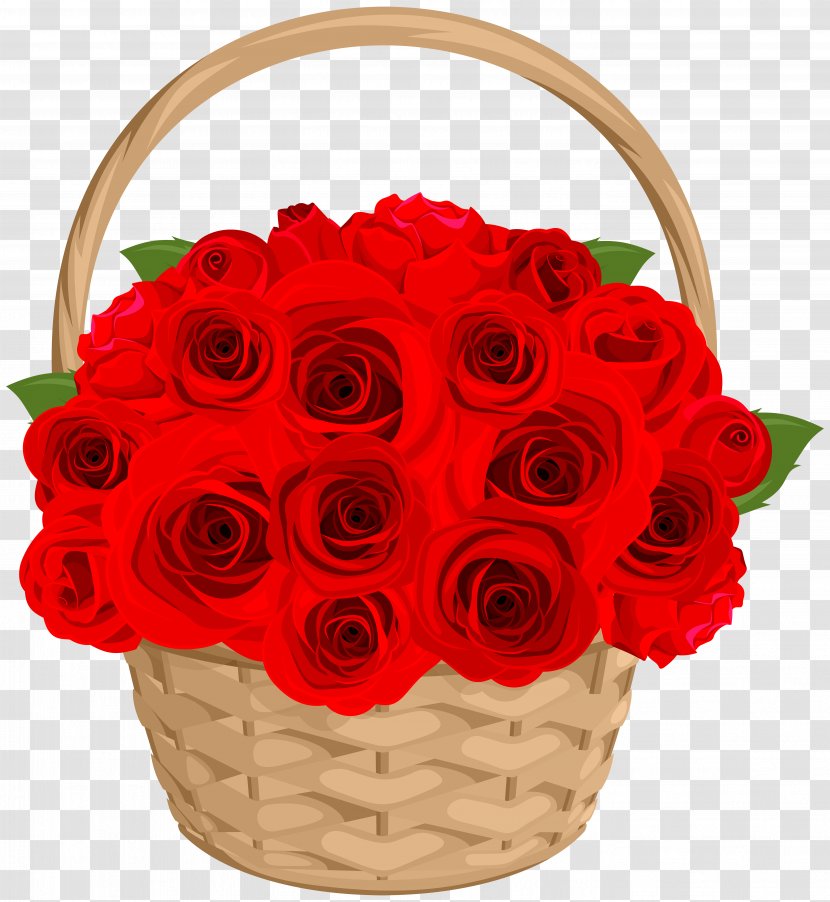 Garden Roses Clip Art - Valentine S Day - Rose Basket Transparent Transparent PNG