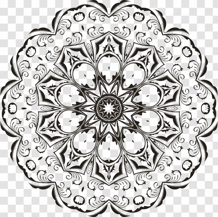 Mandala Coloring Book Floral Design Transparent PNG