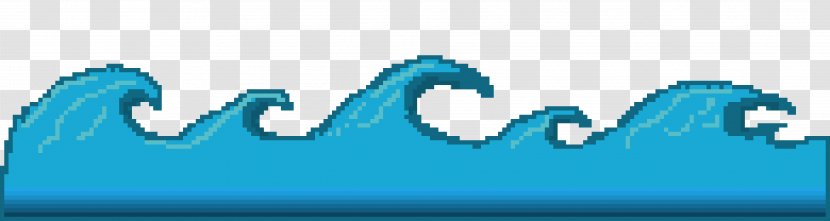 Pixel Art Wave - Blue Transparent PNG