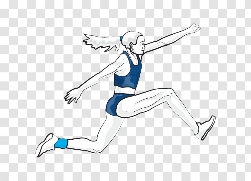 Triple Jump Jumping Athletics Long Running - Watercolor - Salto Transparent PNG