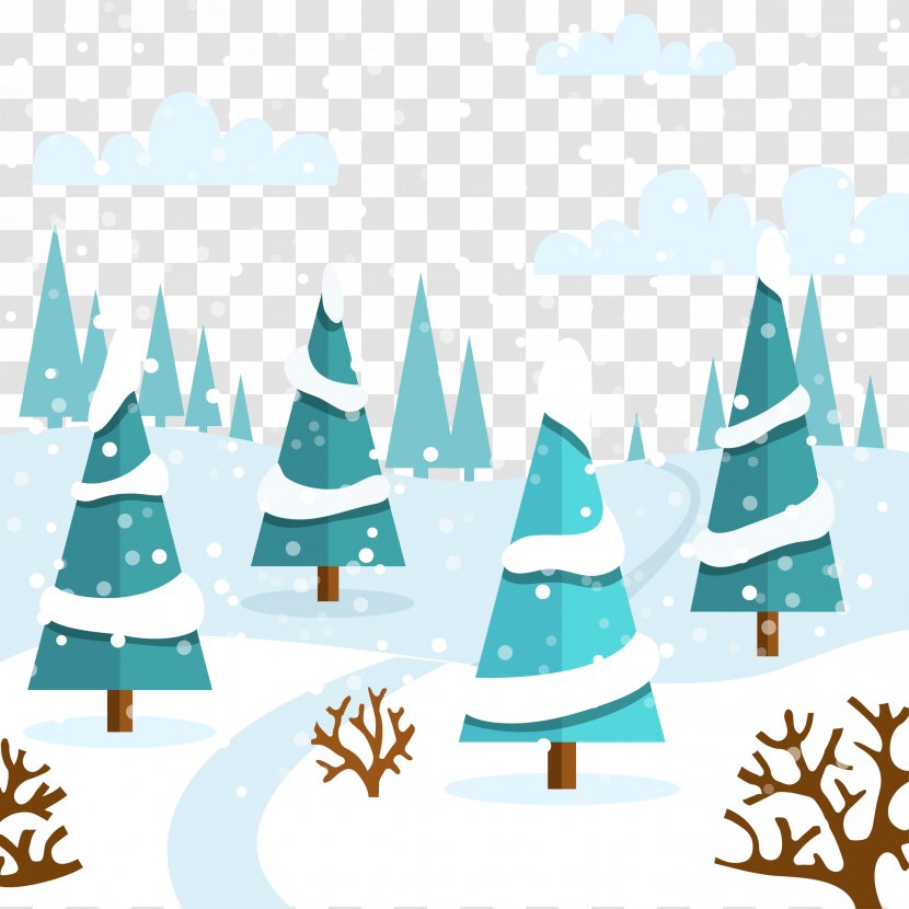 Snow Winter Euclidean Vector - Christmas - Snowing Forest Transparent PNG