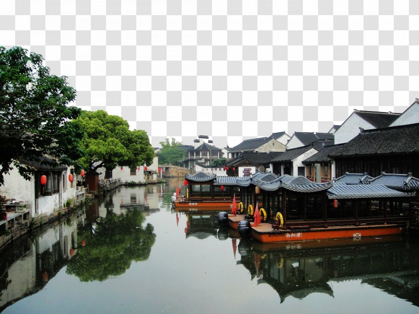 Tongli Xitang Wuzhen Jiangnan - The Boat On River Transparent PNG