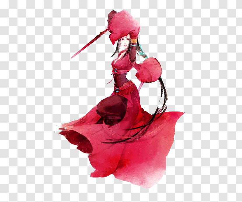 Legend Of Fu Yao Chinese Art Painting - Tree - Sword Transparent PNG