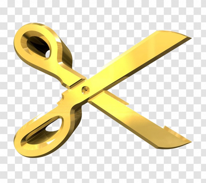 Stock Photography Royalty-free Clip Art - Golden Scissors Transparent PNG