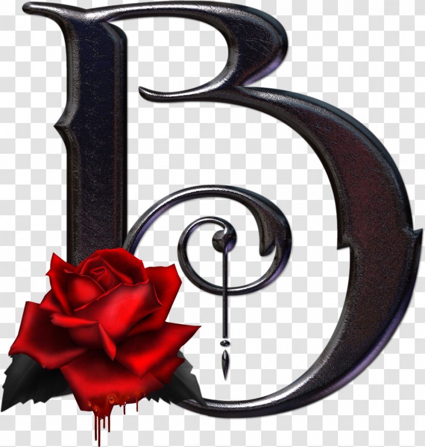 Gothic Alphabet Letter Art - Flower - Rose Transparent PNG