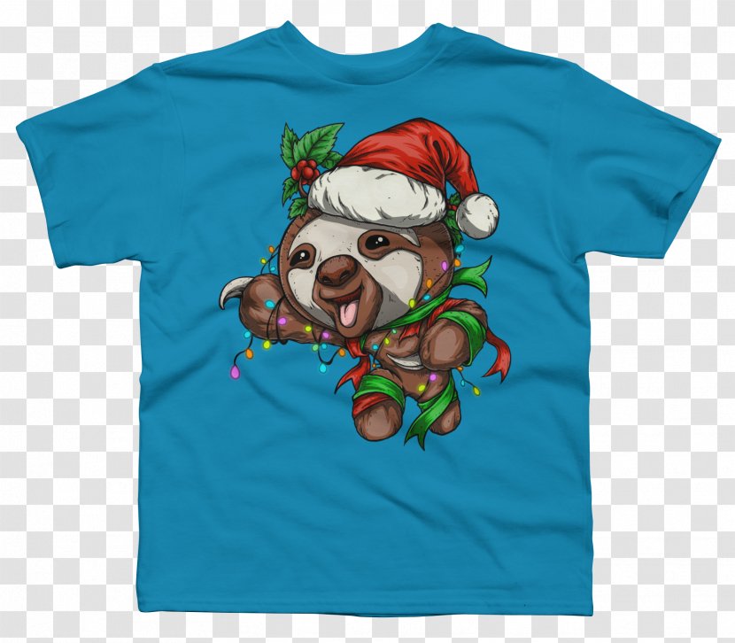 T-shirt Hoodie Sleeve Neckline - Sweater - Sloth Design Transparent PNG