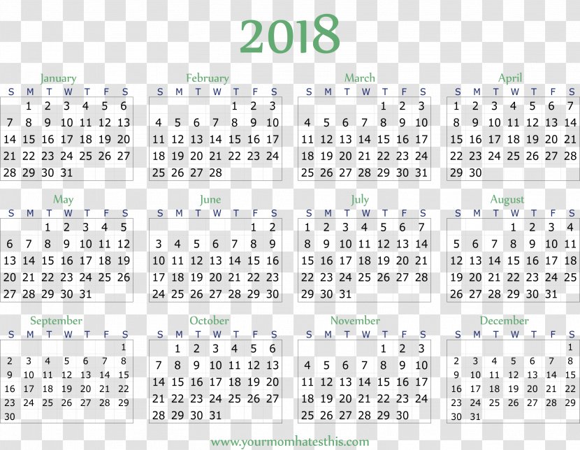 Calendar 0 Year Month 1 - Iso 8601 - New Transparent PNG