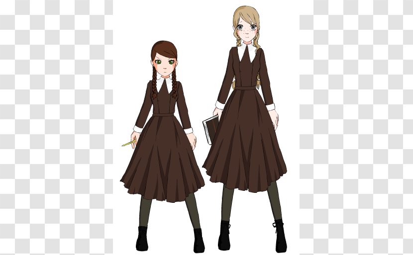 School Uniform Brown Hair Outerwear - Flower Transparent PNG