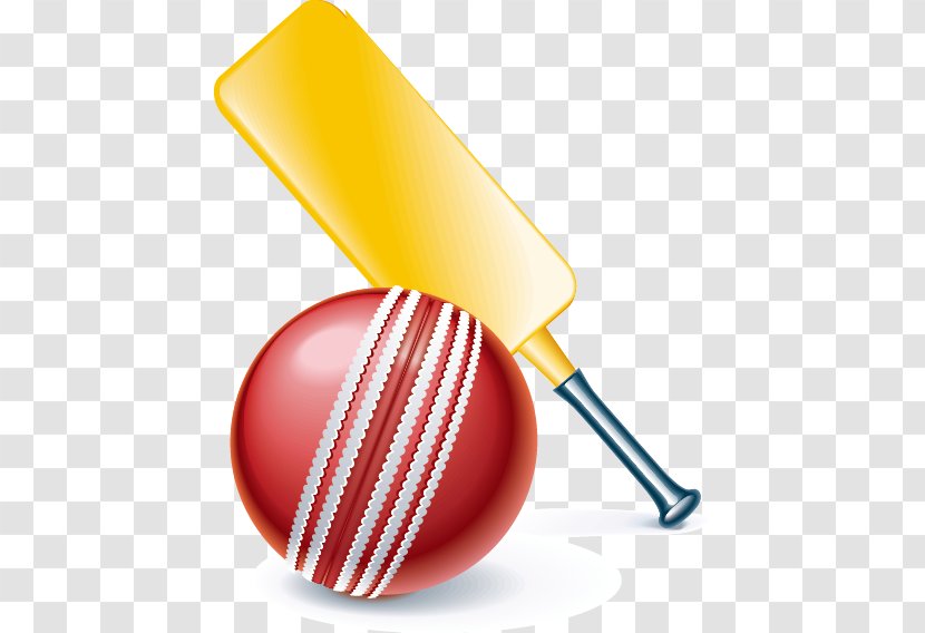 Cricket Ball Baseball Bat - Orange - Vector Material Transparent PNG