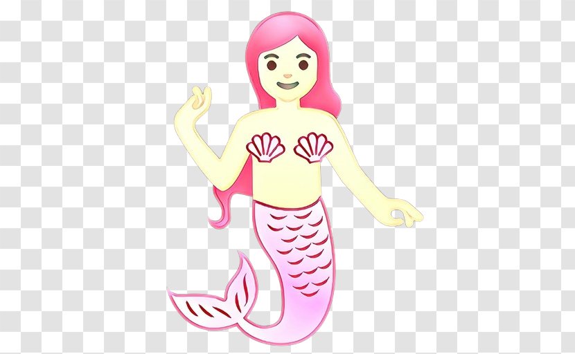 Mermaid Cartoon - Finger - Sticker Magenta Transparent PNG