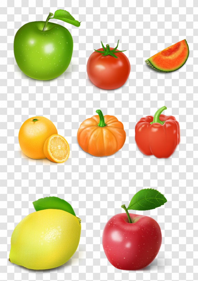 Tomato Manzana Verde Apple Fruit Vegetable - Malpighia - Collection Of Vegetables And Fruits A Single Creative Transparent PNG