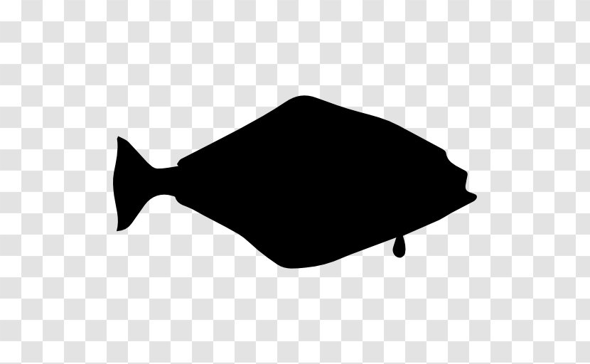 Halibut Fish Shape - Black And White Transparent PNG