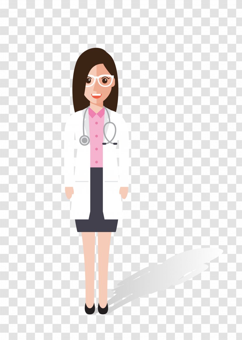 Physician Cartoon Clip Art - Heart - Vector Female Doctor Material Transparent PNG