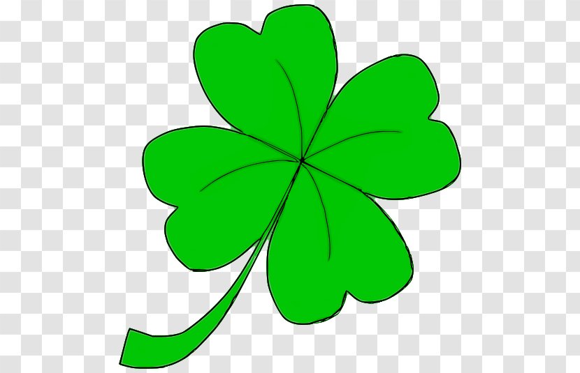 Ireland Saint Patrick's Day Shamrock Clip Art - Plant Stem - 4 Leaf Clover Transparent PNG