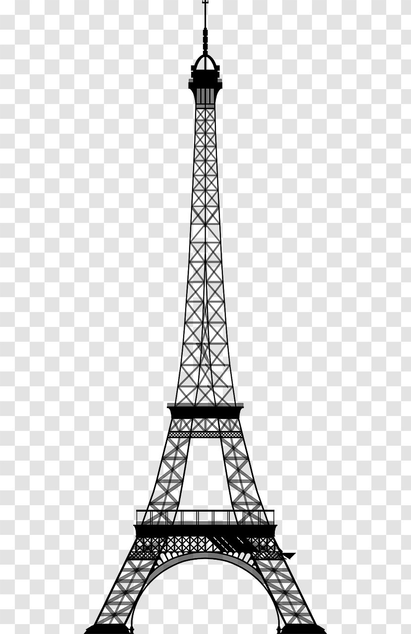 Eiffel Tower Champ De Mars Clip Art - Monochrome Transparent PNG