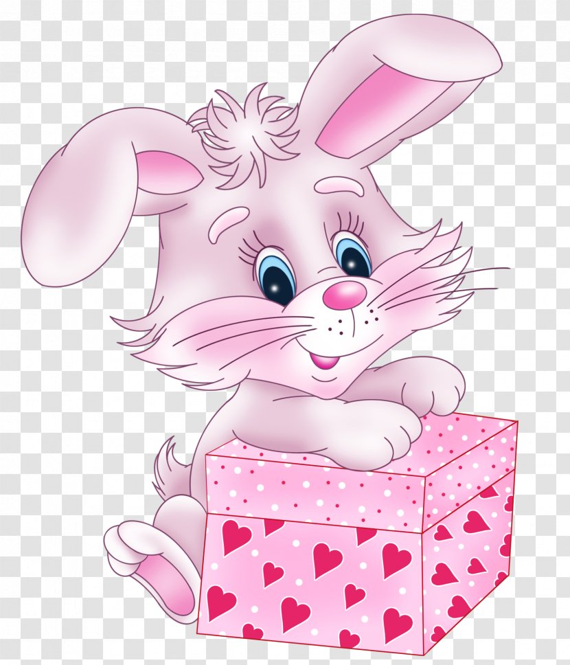 Rabbit Valentine's Day Heart Emoticon Clip Art - Mouse - Bunny Transparent PNG