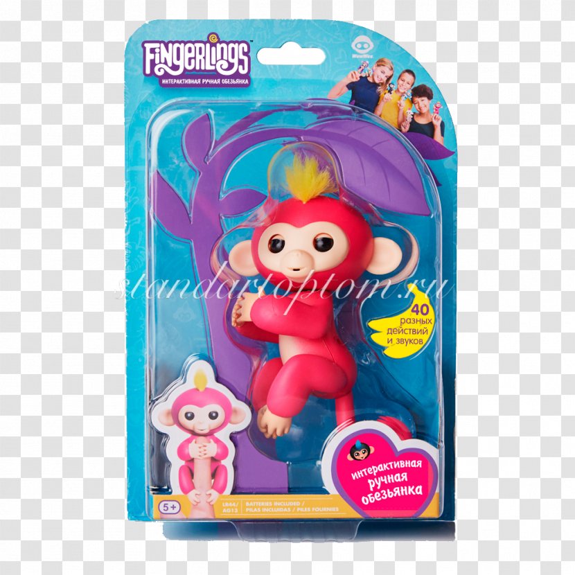 Fingerlings WowWee Monkey Toy Pink - Magenta - Pet Toys Transparent PNG
