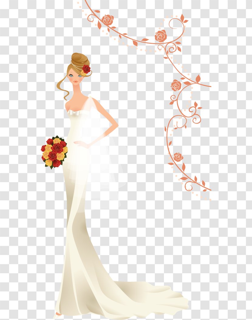 Wedding Nosegay Euclidean Vector Bride - Cartoon Transparent PNG