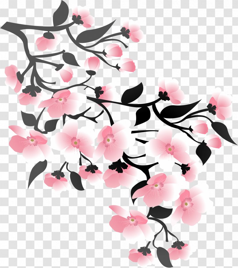 Cherry Blossom Cerasus - Flower - Pink Blossoms Transparent PNG