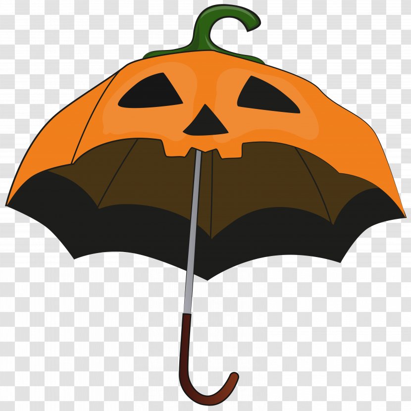 Pumpkin Umbrella Halloween Clip Art - Fashion Accessory Transparent PNG