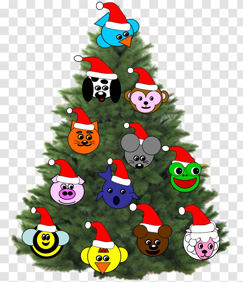 Christmas Tree Drawing - Smiley Transparent PNG