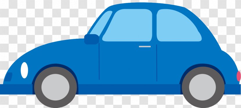 Compact Car Cartoon - Blue Transparent PNG