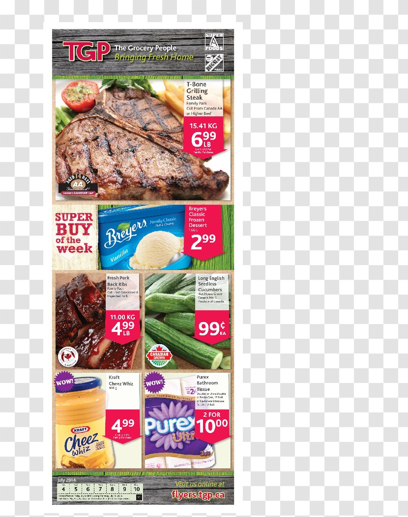 Meat Ottomanelli Bros. T-bone Steak Convenience Food Frozen - July Flyer Transparent PNG
