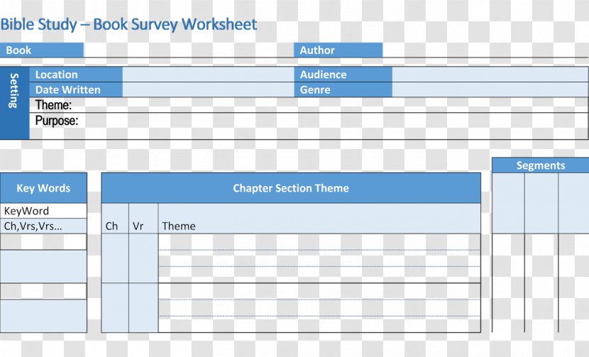 Bible Study Survey Data Collection Worksheet Methodology - Diagram - Online Transparent PNG