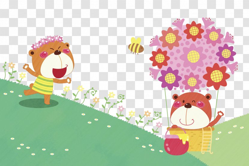 Cartoon Download Illustration - Heart - The Little Bear In Chase Transparent PNG
