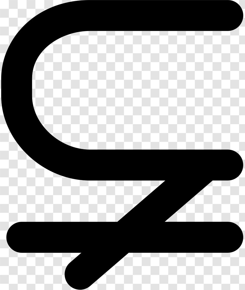 Equals Sign Subset Symbol Mathematics Mathematical Notation - Black And White Transparent PNG