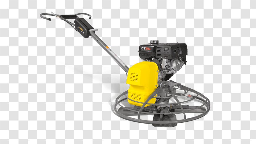 Power Trowel Concrete Wacker Neuson Architectural Engineering - Yellow - Model Machine Transparent PNG