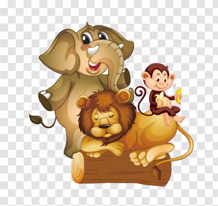 Royalty-free Stock Photography Illustration - Cartoon Lion Elephant Monkey  Transparent PNG