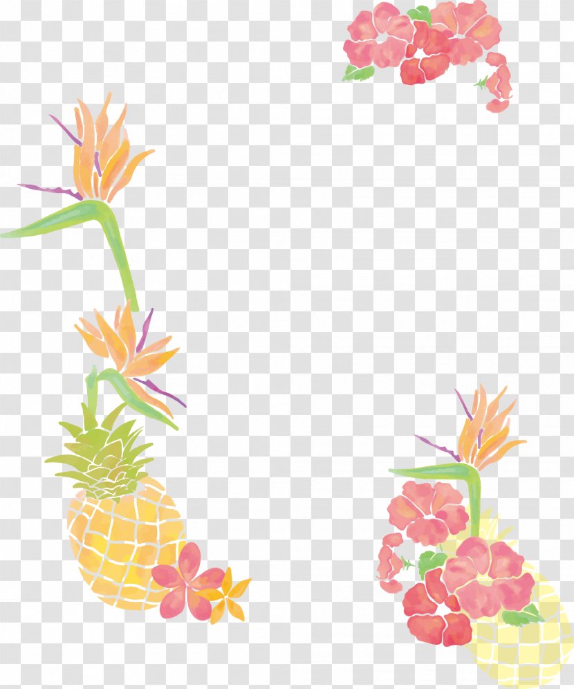 Pineapple Clip Art - Small Fresh Watercolor Tree Borders Transparent PNG