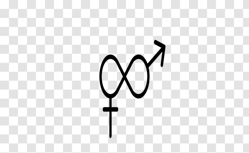 Gender Symbol Intersex Sign - Black And White - Infinity Transparent PNG