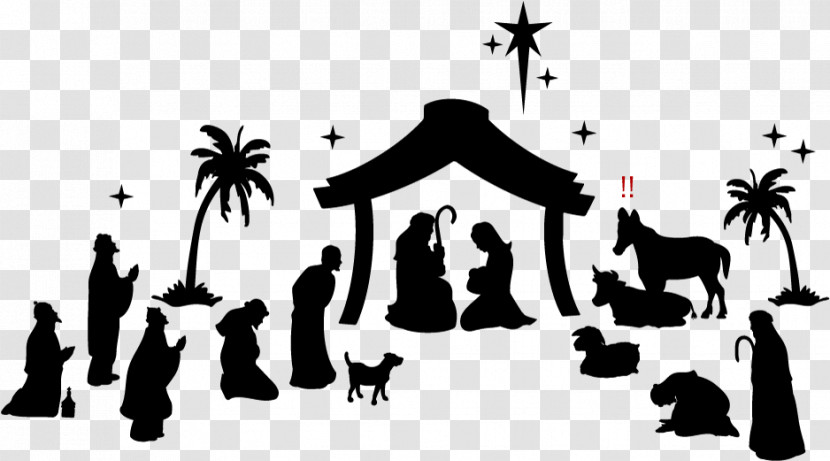 People Nativity Scene Silhouette Tree Font Transparent PNG