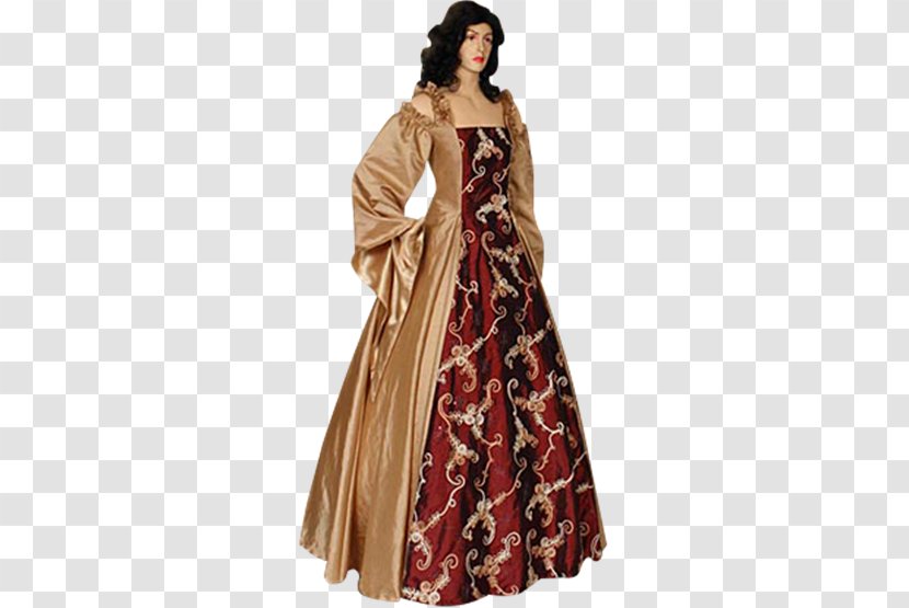 Renaissance Gown Middle Ages Dress English Medieval Clothing - Dressmaker Transparent PNG