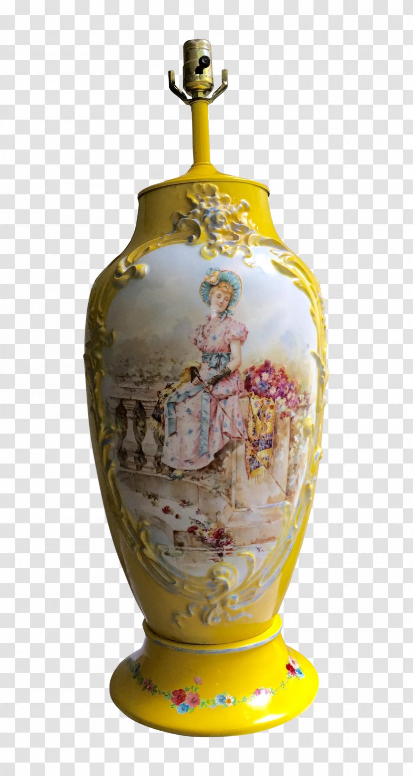 Ceramic Vase Urn Porcelain Artifact - Hand-painted Lamp Transparent PNG