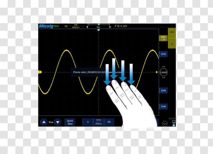 Digital Storage Oscilloscope Display Device Sampling Rate Electronics - Waveform - Gradient Division Line Transparent PNG