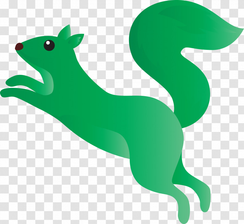Green Squirrel Tail Animal Figure Transparent PNG